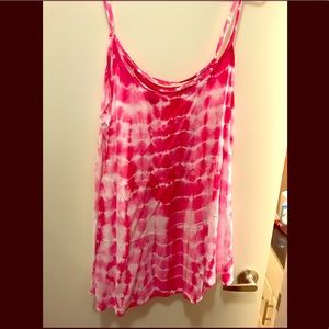 Pink tie die top